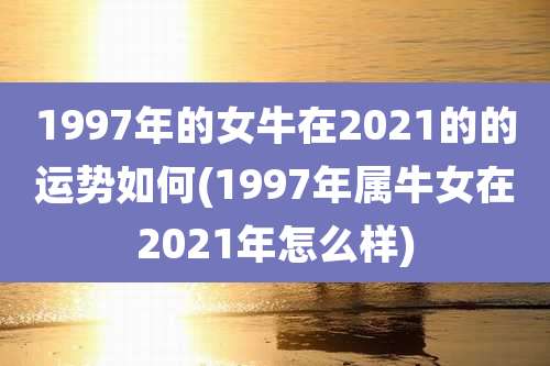 1997年的女牛在2021的的运势如何(1997年属牛女在2021年怎么样)