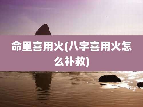 命里喜用火(八字喜用火怎么补救)
