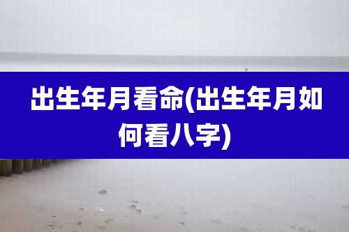 出生年月看命(出生年月如何看八字)