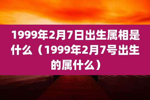1999年2月7日出生属相是什么（1999年2月7号出生的属什么）