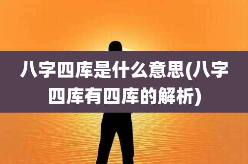 八字四库是什么意思(八字四库有四库的解析)