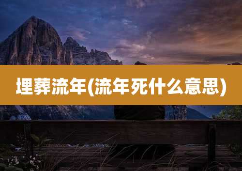 埋葬流年(流年死什么意思)