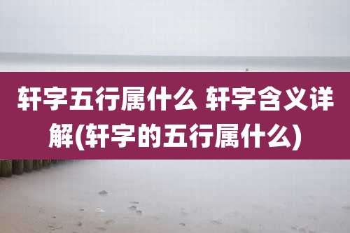 轩字五行属什么 轩字含义详解(轩字的五行属什么)