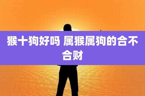 猴十狗好吗 属猴属狗的合不合财