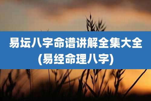 易坛八字命谱讲解全集大全(易经命理八字)