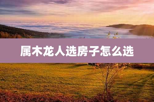 属木龙人选房子怎么选