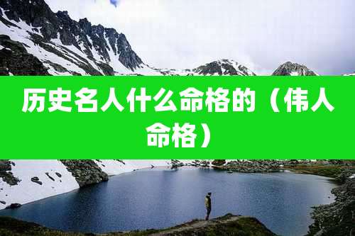 历史名人什么命格的（伟人命格）