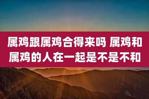 属鸡跟属鸡合得来吗 属鸡和属鸡的人在一起是不是不和