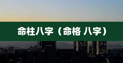 命柱八字（命格 八字）