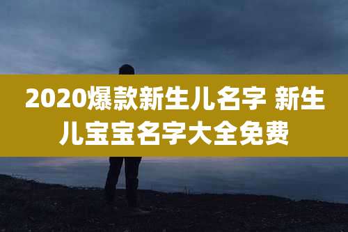 2020爆款新生儿名字 新生儿宝宝名字大全免费