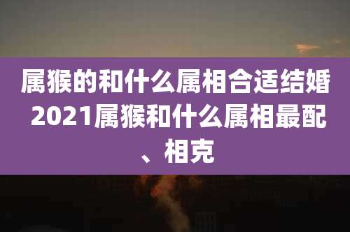 属猴的和什么属相合适结婚 2021属猴和什么属相最配、相克
