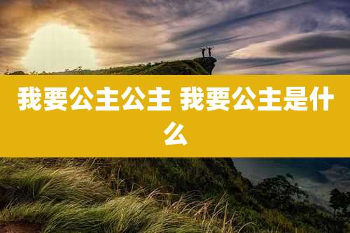 我要公主公主 我要公主是什么