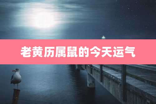 老黄历属鼠的今天运气