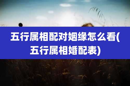 五行属相配对姻缘怎么看(五行属相婚配表)