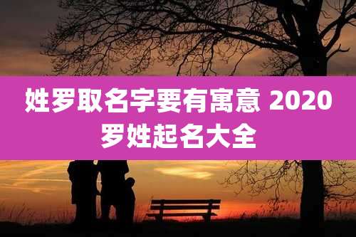 姓罗取名字要有寓意 2020罗姓起名大全