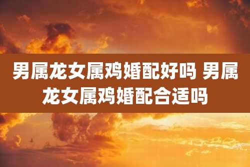 男属龙女属鸡婚配好吗 男属龙女属鸡婚配合适吗