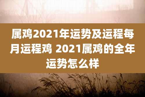 属鸡2021年运势及运程每月运程鸡 2021属鸡的全年运势怎么样