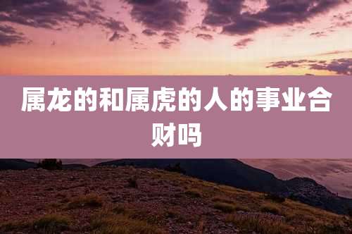 属龙的和属虎的人的事业合财吗