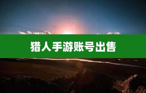 猎人手游账号出售