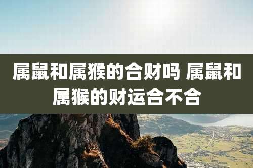 属鼠和属猴的合财吗 属鼠和属猴的财运合不合