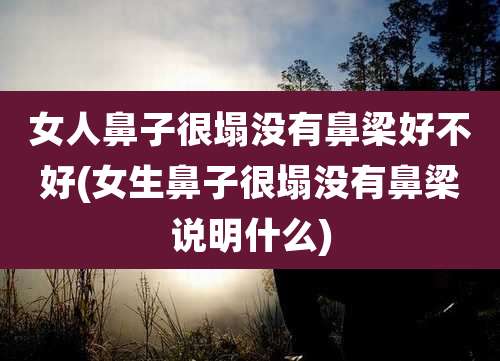 女人鼻子很塌没有鼻梁好不好(女生鼻子很塌没有鼻梁说明什么)
