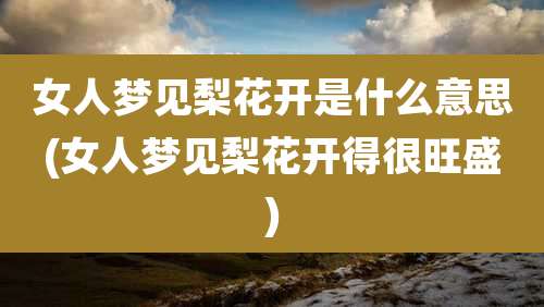 女人梦见梨花开是什么意思(女人梦见梨花开得很旺盛)
