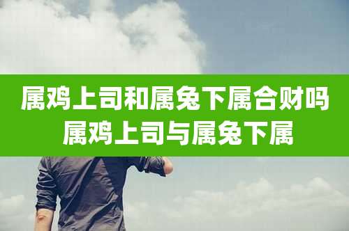 属鸡上司和属兔下属合财吗 属鸡上司与属兔下属