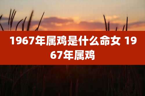 1967年属鸡是什么命女 1967年属鸡