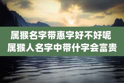 属猴名字带惠字好不好呢 属猴人名字中带什字会富贵