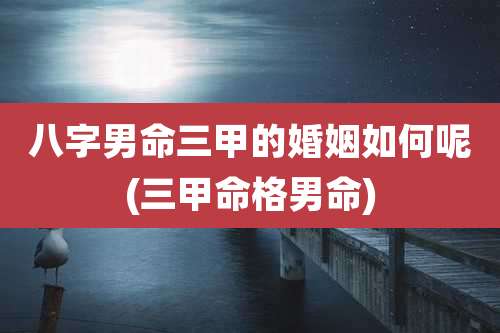 八字男命三甲的婚姻如何呢(三甲命格男命)