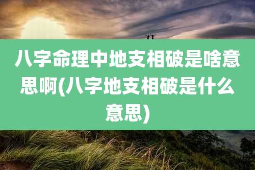 八字命理中地支相破是啥意思啊(八字地支相破是什么意思)