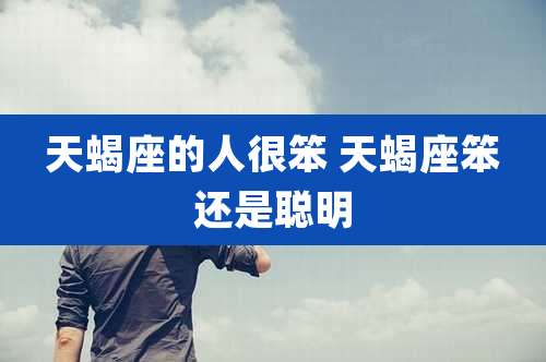 天蝎座的人很笨 天蝎座笨还是聪明