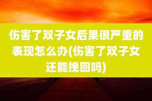伤害了双子女后果很严重的表现怎么办(伤害了双子女还能挽回吗)
