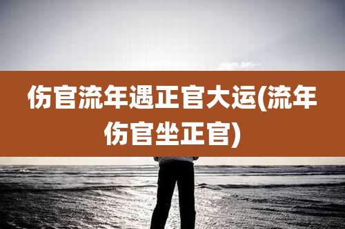 伤官流年遇正官大运(流年伤官坐正官)