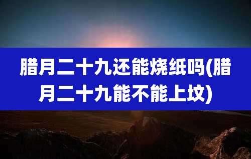 腊月二十九还能烧纸吗(腊月二十九能不能上坟)