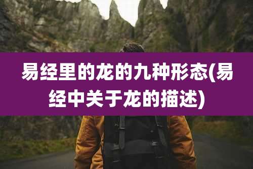 易经里的龙的九种形态(易经中关于龙的描述)