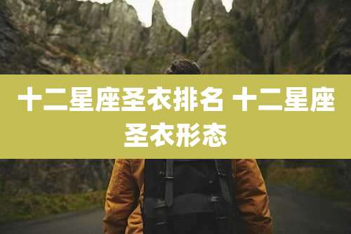 十二星座圣衣排名 十二星座圣衣形态