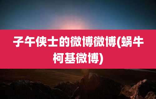 子午侠士的微博微博(蜗牛柯基微博)