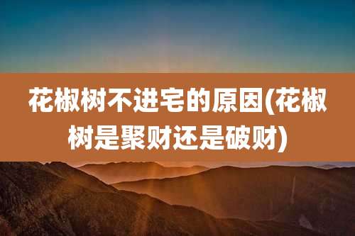 花椒树不进宅的原因(花椒树是聚财还是破财)