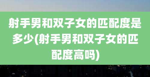 射手男和双子女的匹配度是多少(射手男和双子女的匹配度高吗)
