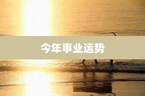 今年事业运势