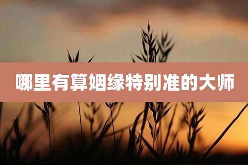 哪里有算姻缘特别准的大师
