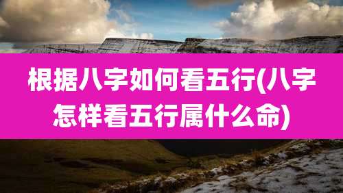 根据八字如何看五行(八字怎样看五行属什么命)