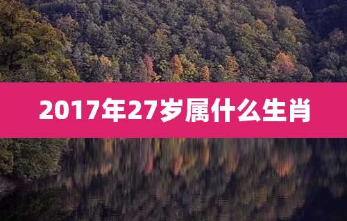 2017年27岁属什么生肖