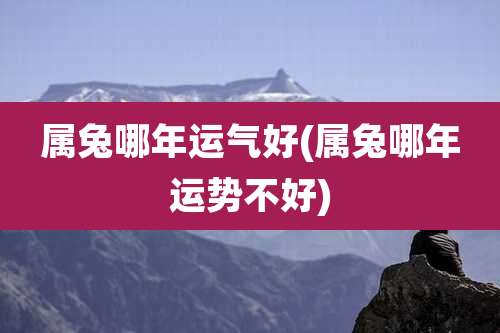 属兔哪年运气好(属兔哪年运势不好)