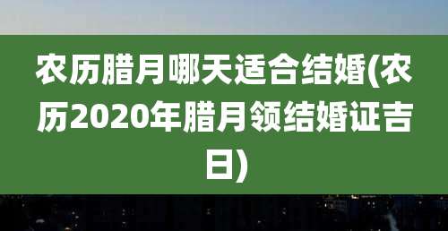 农历腊月哪天适合结婚(农历2020年腊月领结婚证吉日)