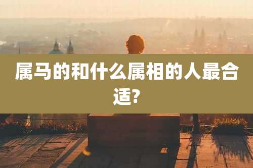 属马的和什么属相的人最合适?