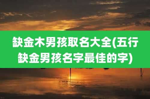 缺金木男孩取名大全(五行缺金男孩名字最佳的字)
