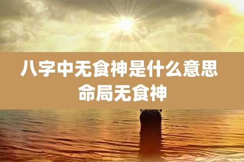 八字中无食神是什么意思 命局无食神