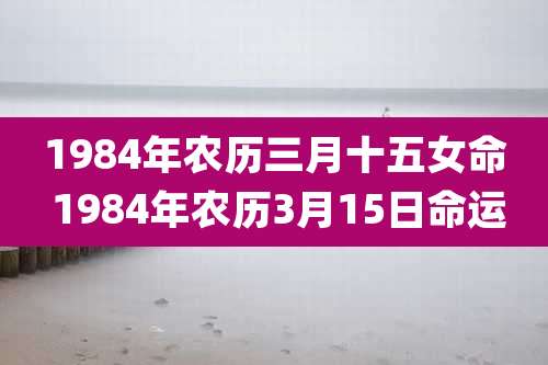 1984年农历三月十五女命 1984年农历3月15日命运